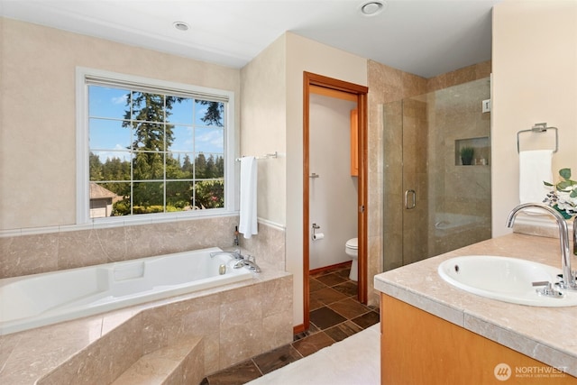 1805 179th Pl NE, Bellevue, WA 98008 - full bathroom with toilet, a bath, a stall shower, and vanity
