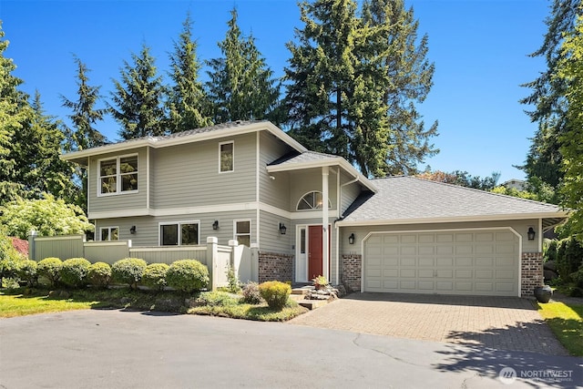 1211 6th Pl S, Edmonds, WA 98020 - view of front of property with brick siding, a garage, and decorative driveway
