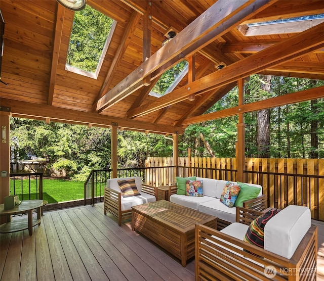 23018 NE 25th Way, Sammamish, WA 98074 - deck featuring outdoor lounge area