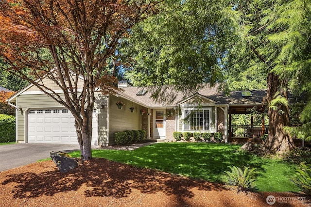23018 NE 25th Way, Sammamish, WA 98074 - view of front of home with asphalt driveway, a front lawn, and a garage