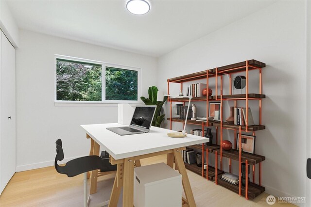 5410 240th St SW, Mountlake Terrace, WA 98043 - home office with light wood-type flooring and baseboards
