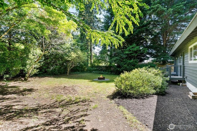 5410 240th St SW, Mountlake Terrace, WA 98043 - view of yard featuring a fire pit