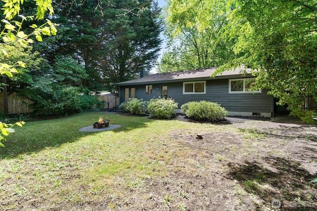 5410 240th St SW, Mountlake Terrace, WA 98043 - rear view of property with a fire pit and crawl space