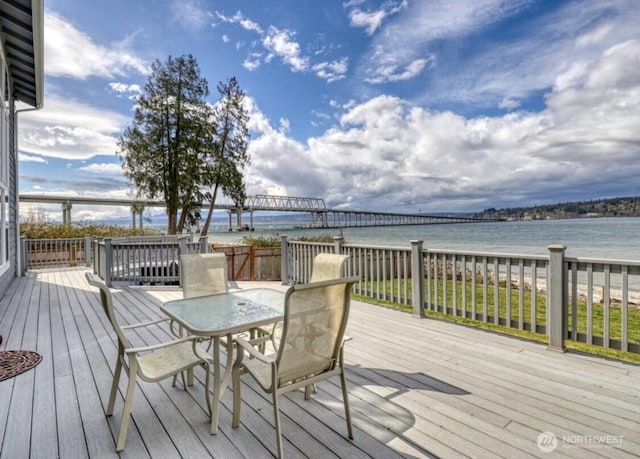 3060 NE Wheeler St, Poulsbo, WA 98370 - deck with a water view and outdoor dining area