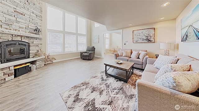 3060 NE Wheeler St, Poulsbo, WA 98370 - living room featuring wood finished floors, recessed lighting, and baseboards