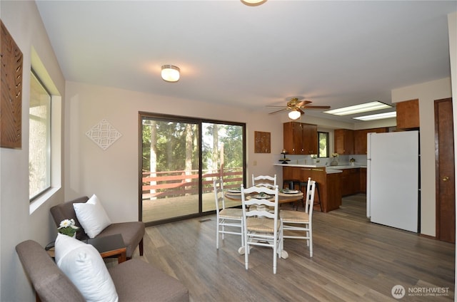 18215 108th Ave NE, Bothell, WA 98011 - dining room with wood finished floors and ceiling fan