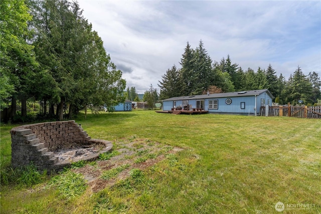 1822 W Devanny Ln, Port Angeles, WA 98363 - view of yard with a deck and an outdoor structure
