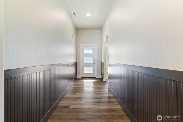 4214 W Sandy Ct, Moses Lake, WA 98837 - corridor with wainscoting and wood finished floors