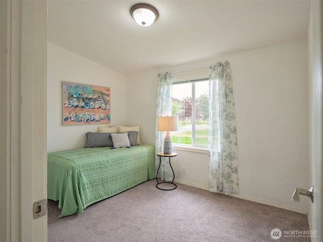 7127 Ortelius Dr, Ilwaco, WA 98624 - carpeted bedroom with baseboards and vaulted ceiling