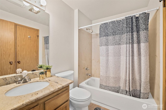 12044 96th Ave NE Unit 221, Kirkland, WA 98034 - full bath with toilet, vanity, and shower / bathtub combination with curtain