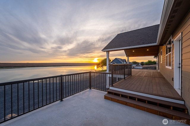 7328 Stonecrest Rd NE, Moses Lake, WA 98837 - deck at dusk with a water view