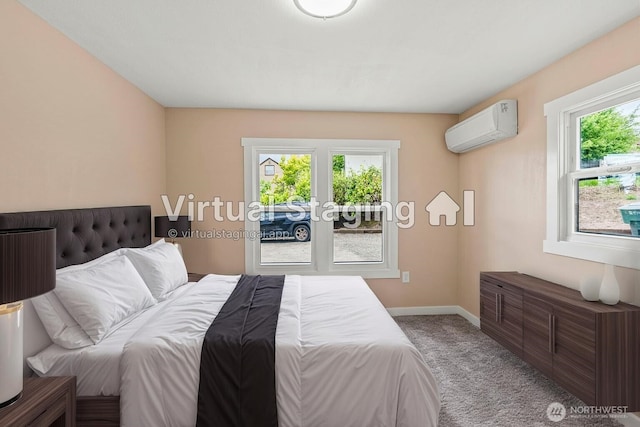 2914 Columbia Heights Rd, Longview, WA 98632 - carpeted bedroom with a wall unit AC and baseboards