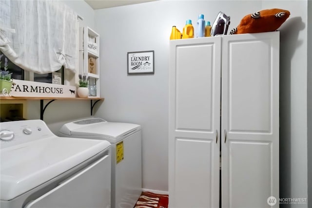 2337 W Castleman St, Longview, WA 98632 - washroom with separate washer and dryer and cabinet space