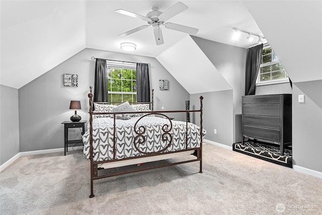 1933 Valleybrook Ln, Bellingham, WA 98229 - bedroom featuring carpet, vaulted ceiling, and baseboards