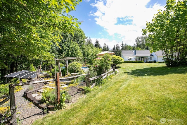 1933 Valleybrook Ln, Bellingham, WA 98229 - view of grassy yard featuring a vegetable garden