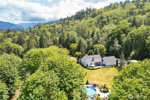 1933 Valleybrook Ln, Bellingham, WA 98229 - view from above of property featuring a forest and a pool