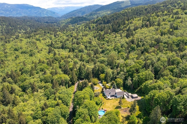 1933 Valleybrook Ln, Bellingham, WA 98229 - bird's eye view of a heavily wooded area and a mountainous background