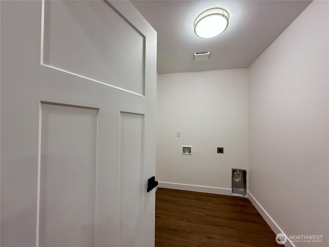 127 Olympic View Ave NE, Ocean Shores, WA 98569 - laundry area with hookup for an electric dryer, washer hookup, and dark wood finished floors