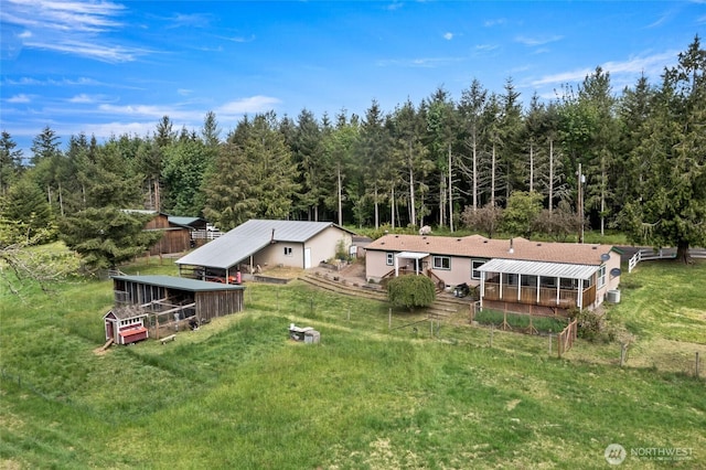 119 Oyler Way, Ethel, WA 98542 - aerial view of property and surrounding area featuring a forest