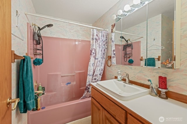 5990 6th Ave SE, Lacey, WA 98503 - bathroom with shower / bath combo with shower curtain and vanity