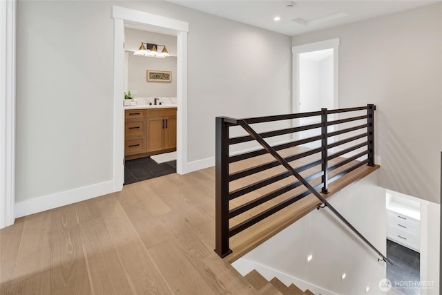 5712 Denali Ln, Bellingham, WA 98226 - staircase with wood finished floors and recessed lighting