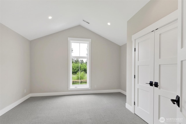 5712 Denali Ln, Bellingham, WA 98226 - additional living space with carpet, lofted ceiling, and recessed lighting