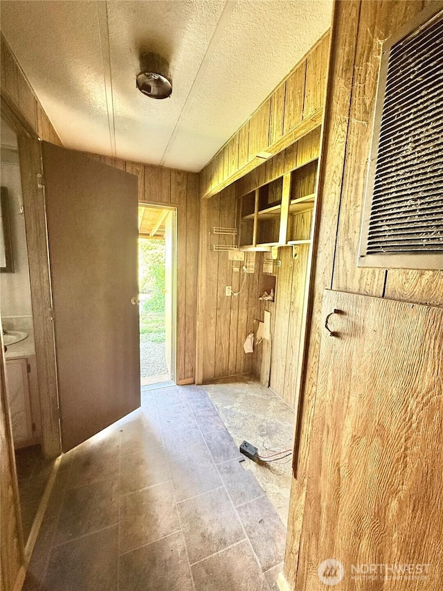 1485B Old Hwy 97, Malott, WA 98840 - interior space featuring wood walls and a textured ceiling