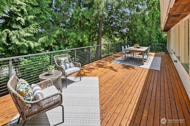 1256 NE 188th St, Shoreline, WA 98155 - wooden terrace featuring outdoor dining area