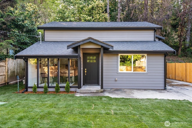 3718 W Arsenal Way, Bremerton, WA 98312 - view of front of house with a shingled roof and a patio