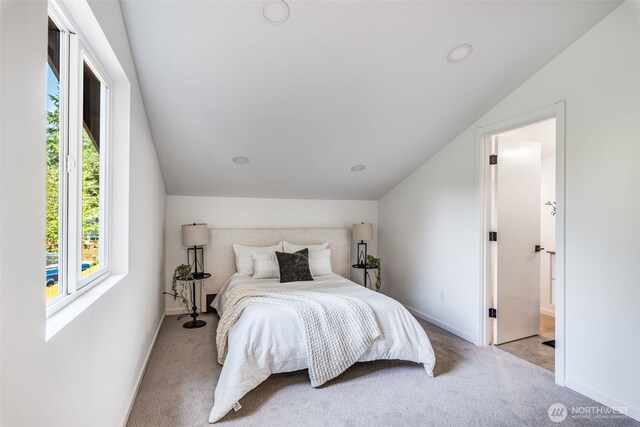 3718 W Arsenal Way, Bremerton, WA 98312 - carpeted bedroom featuring lofted ceiling and baseboards