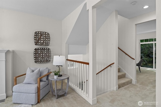 5529 Lakemont Blvd SE Unit 901, Bellevue, WA 98006 - sitting room with carpet floors, baseboards, and recessed lighting