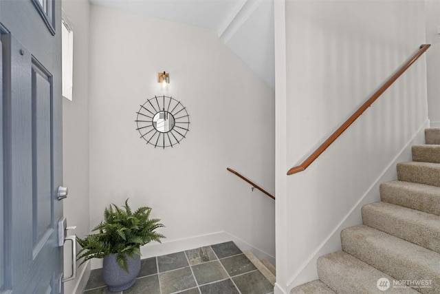 5529 Lakemont Blvd SE Unit 901, Bellevue, WA 98006 - foyer entrance with stairway and baseboards