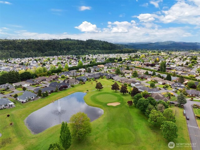 15427 148th Avenue Ct E, Orting, WA 98360 - aerial view of residential area featuring a water and mountain view and a local golf course