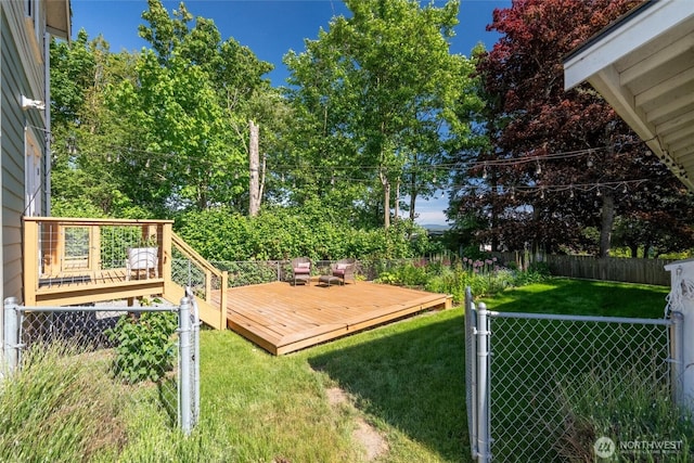 3755 Cyprus Way, Ferndale, WA 98248 - view of yard with a wooden deck