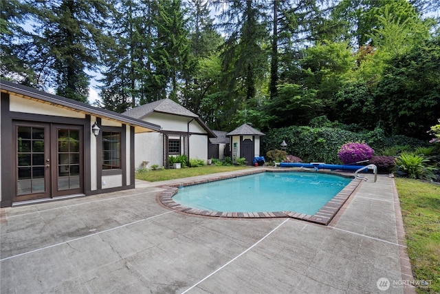 21102 31st Ave SE, Bothell, WA 98021 - view of swimming pool featuring a patio area, a covered pool, and french doors