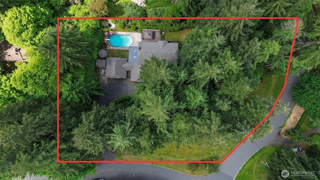 21102 31st Ave SE, Bothell, WA 98021 - aerial overview of property's location with property boundaries highlighted and a pool area