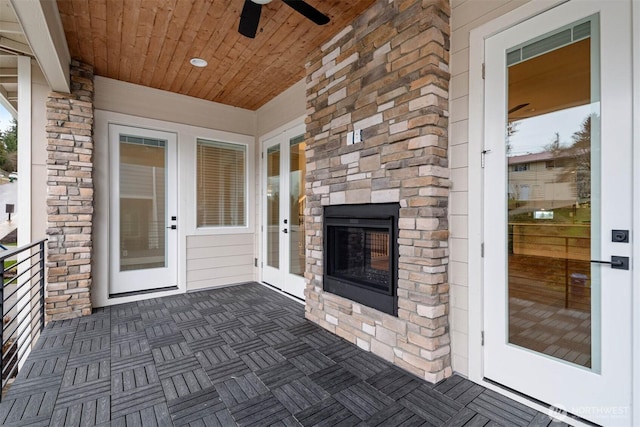 13037 75th Pl S, Seattle, WA 98178 - view of patio featuring a ceiling fan and french doors