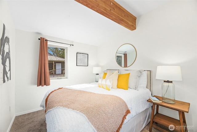 123 5th St, Roslyn, WA 98941 - bedroom with carpet, beamed ceiling, and baseboards