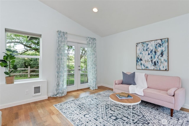 2710 N Lafayette, Bremerton, WA 98312 - living room with plenty of natural light, french doors, lofted ceiling, baseboards, and recessed lighting