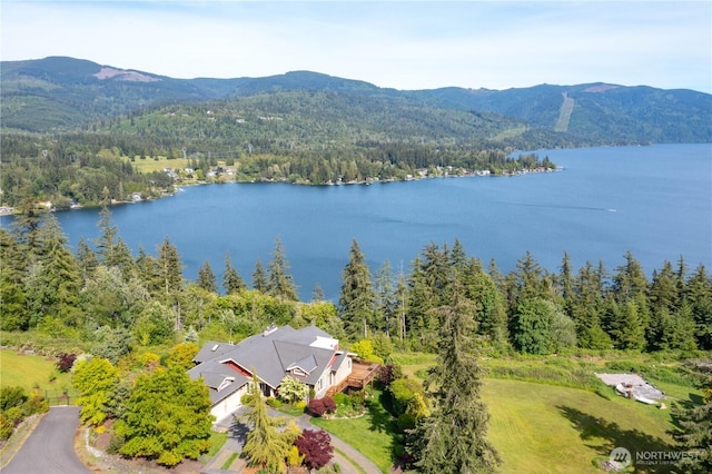 3178 Edgewood Ln, Bellingham, WA 98226 - view from above of property featuring a heavily wooded area and a water and mountain view