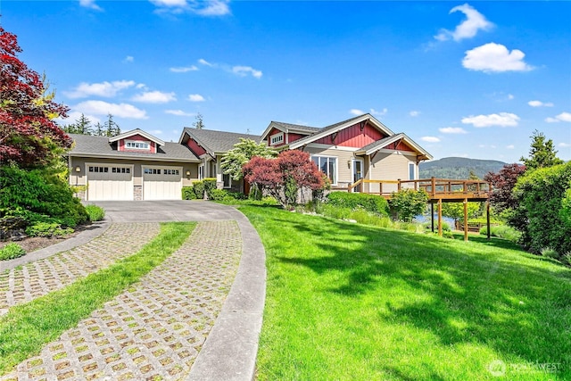 3178 Edgewood Ln, Bellingham, WA 98226 - view of front facade with board and batten siding, driveway, a front yard, and a garage