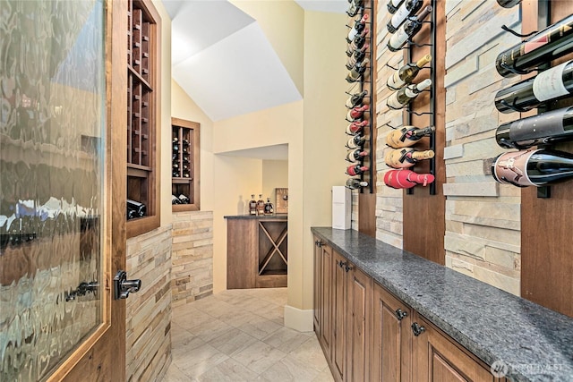 3178 Edgewood Ln, Bellingham, WA 98226 - wine area featuring vaulted ceiling