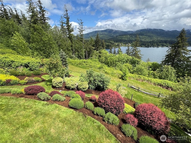 3178 Edgewood Ln, Bellingham, WA 98226 - view of yard featuring a water and mountain view and a wooded view