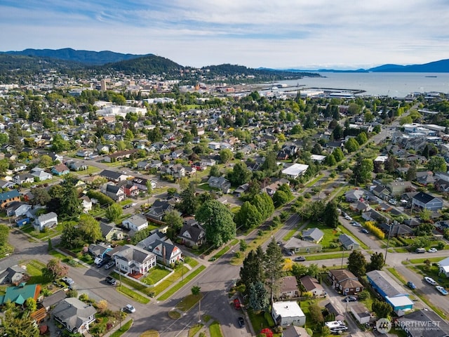 2416 Broadway, Bellingham, WA 98225 - aerial view of property's location featuring mountains and nearby suburban area