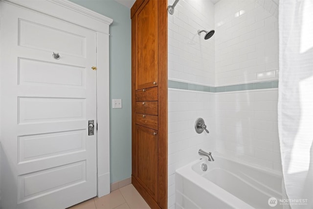 2416 Broadway, Bellingham, WA 98225 - full bathroom featuring shower / tub combo, tile patterned floors, and baseboards