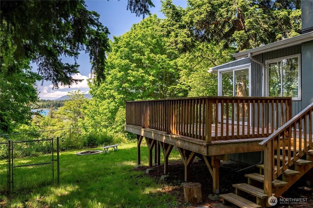 2553 Mackenzie Rd, Bellingham, WA 98226 - wooden deck featuring a gate