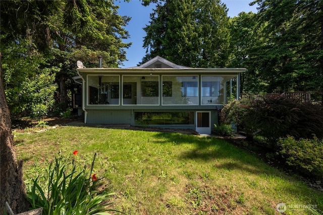 2553 Mackenzie Rd, Bellingham, WA 98226 - view of front of home with a front yard and a sunroom
