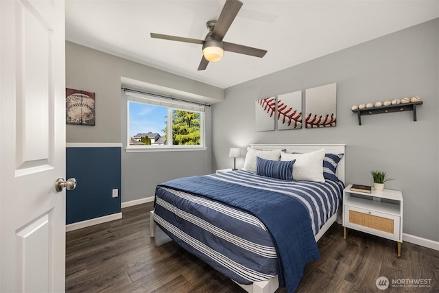 20160 Bue Rund Loop NE, Poulsbo, WA 98370 - bedroom with wood finished floors, baseboards, and a ceiling fan