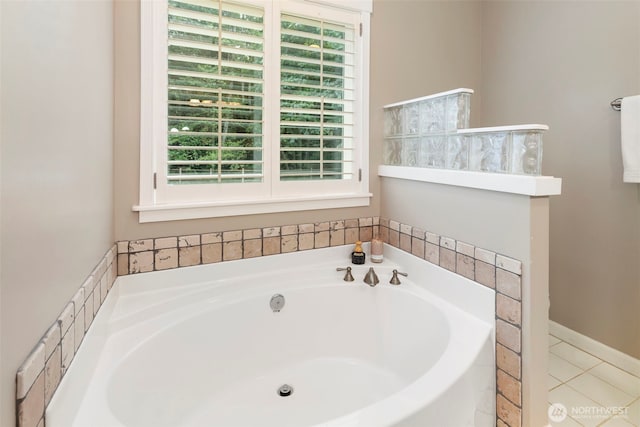 31199 Laughing Dog Ave NE, Poulsbo, WA 98370 - bathroom with a garden tub and tile patterned flooring