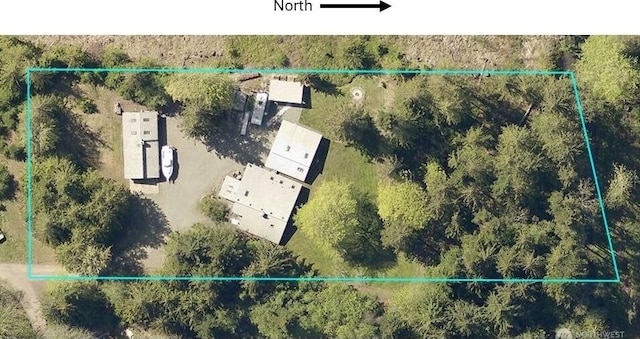 463 Humble Hill Rd, Sequim, WA 98382 - aerial overview of property's location with property parcel outlined